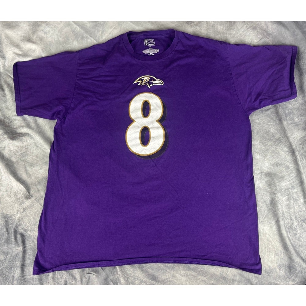 Lamar Jackson Baltimore Ravens Fanatics NFL Pro Line Purple T Shirt Mens XL #8